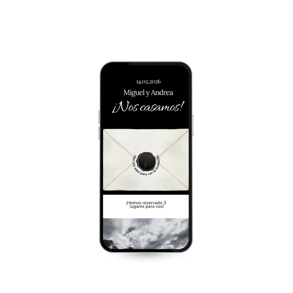Invitación Digital Interactiva Vértice – Blanco & Negro