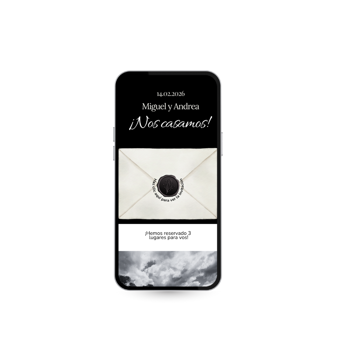 Invitación Digital Interactiva Vértice – Blanco & Negro