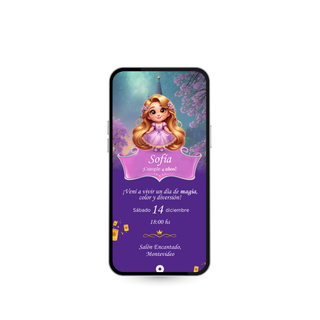 Invitación Digital Enredados Rapunzel – Infinity Premium