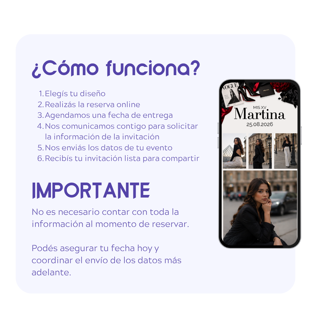 Invitación Digital para Casamiento Elegante | Modelo Alba
