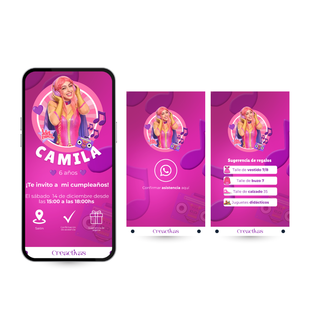 Invitación digital infantil – Luli Pampín