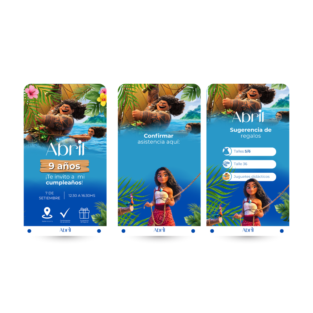 Invitación digital infantil – Moana
