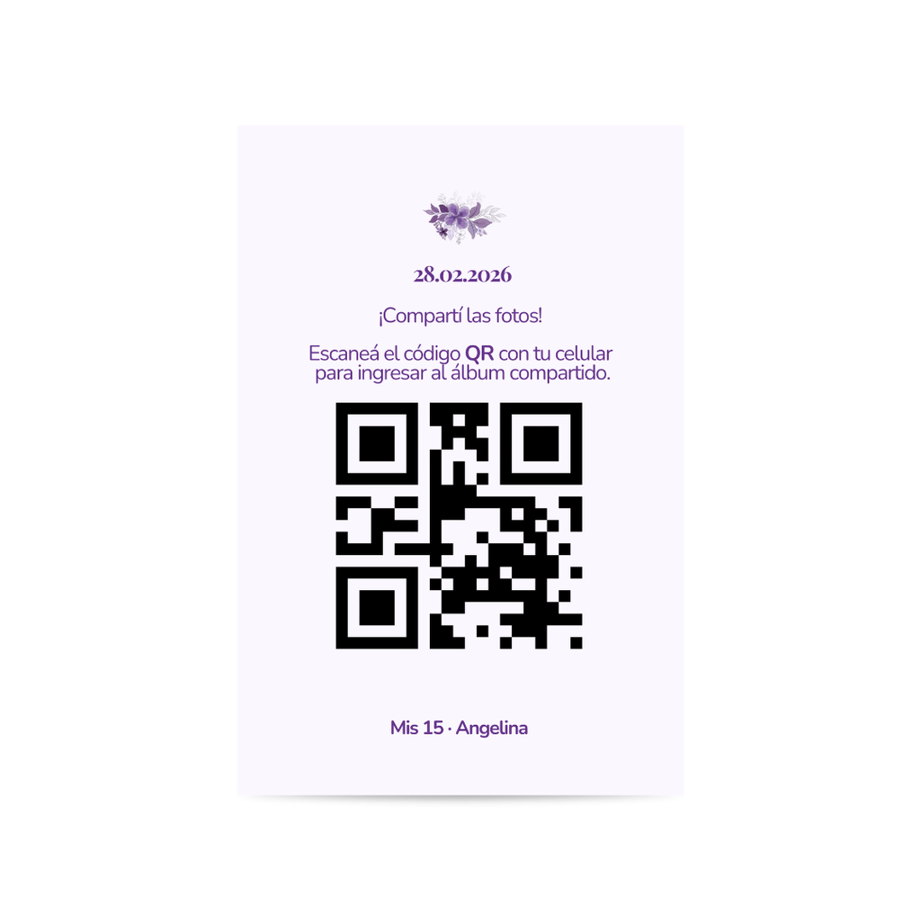 QR Imprimible para Álbum de Fotos – Evento XV