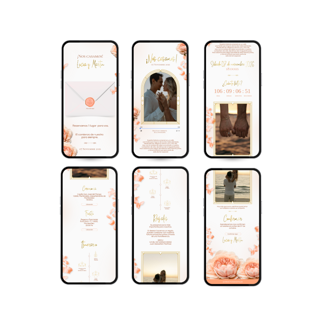 Invitación Digital para Casamiento Elegante | Modelo Alba