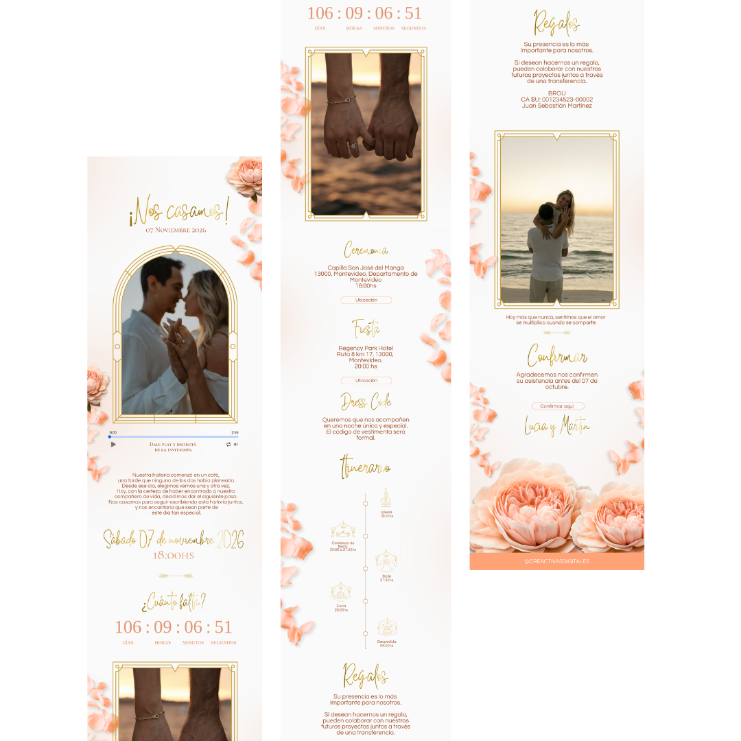 Invitación Digital para Casamiento Elegante | Modelo Alba