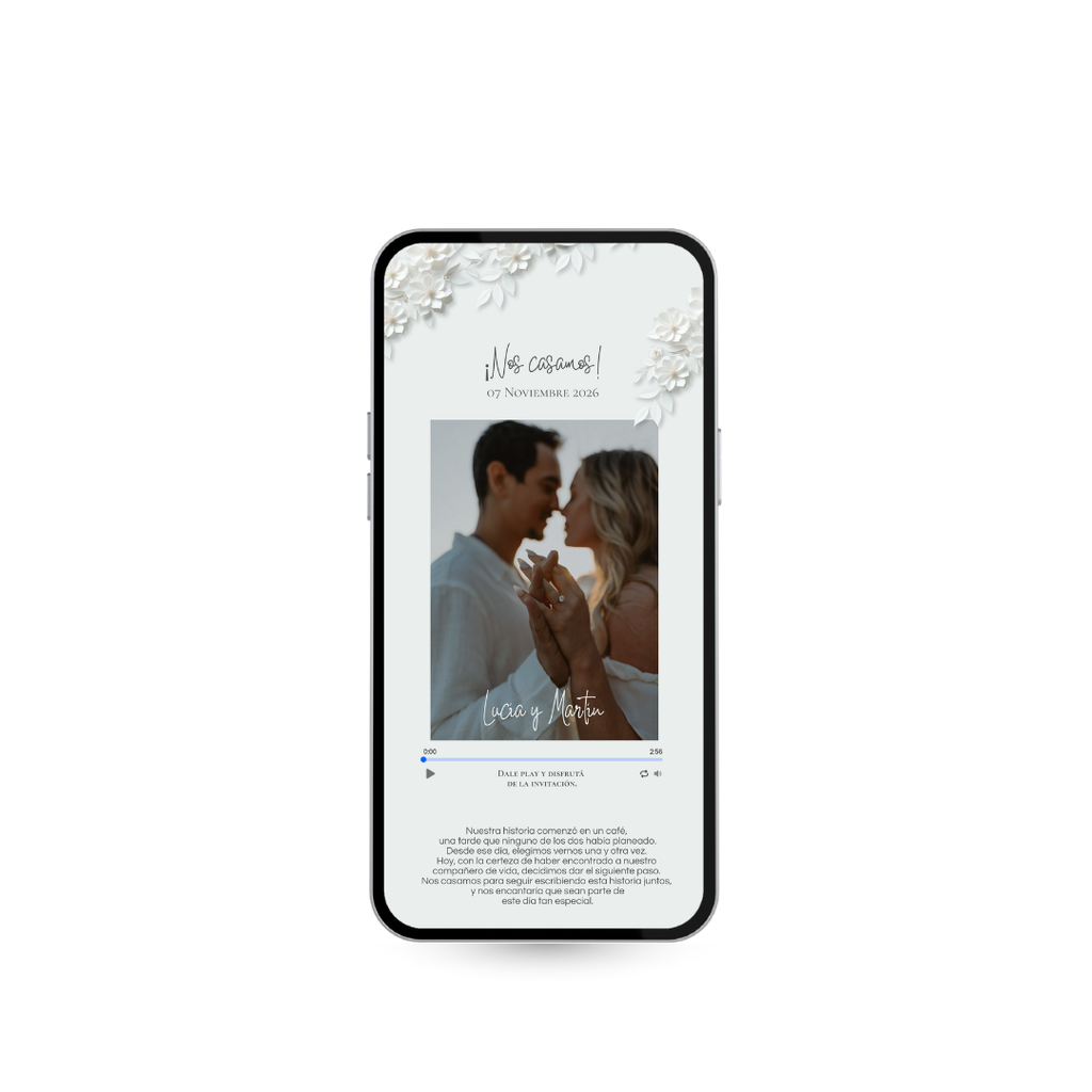 Invitación Digital para Casamiento Elegante | Modelo Alba
