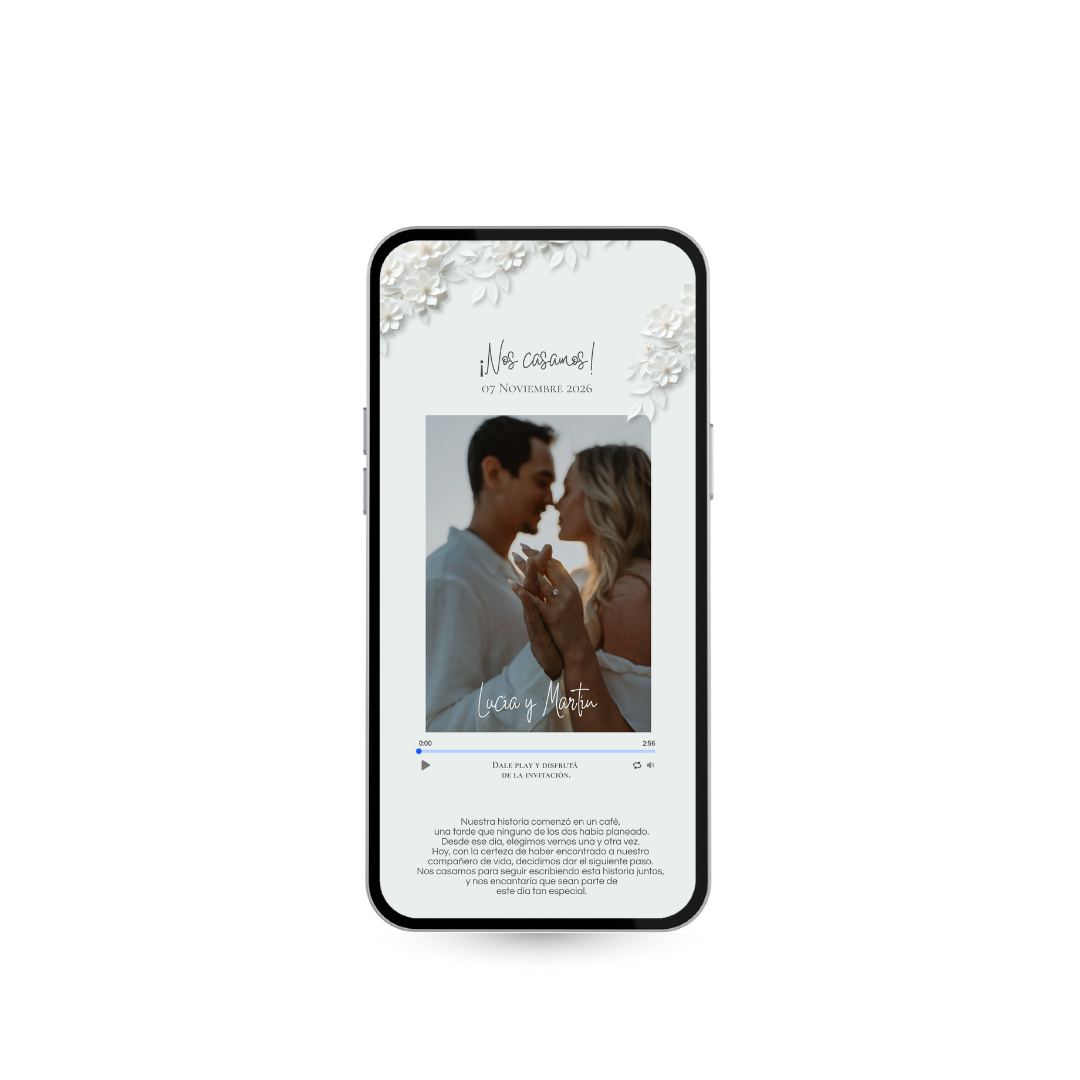 Invitación Digital para Casamiento Elegante | Modelo Alba