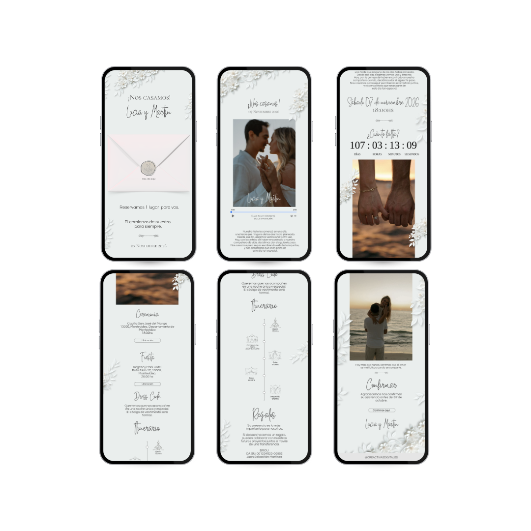 Invitación Digital para Casamiento Elegante | Modelo Alba