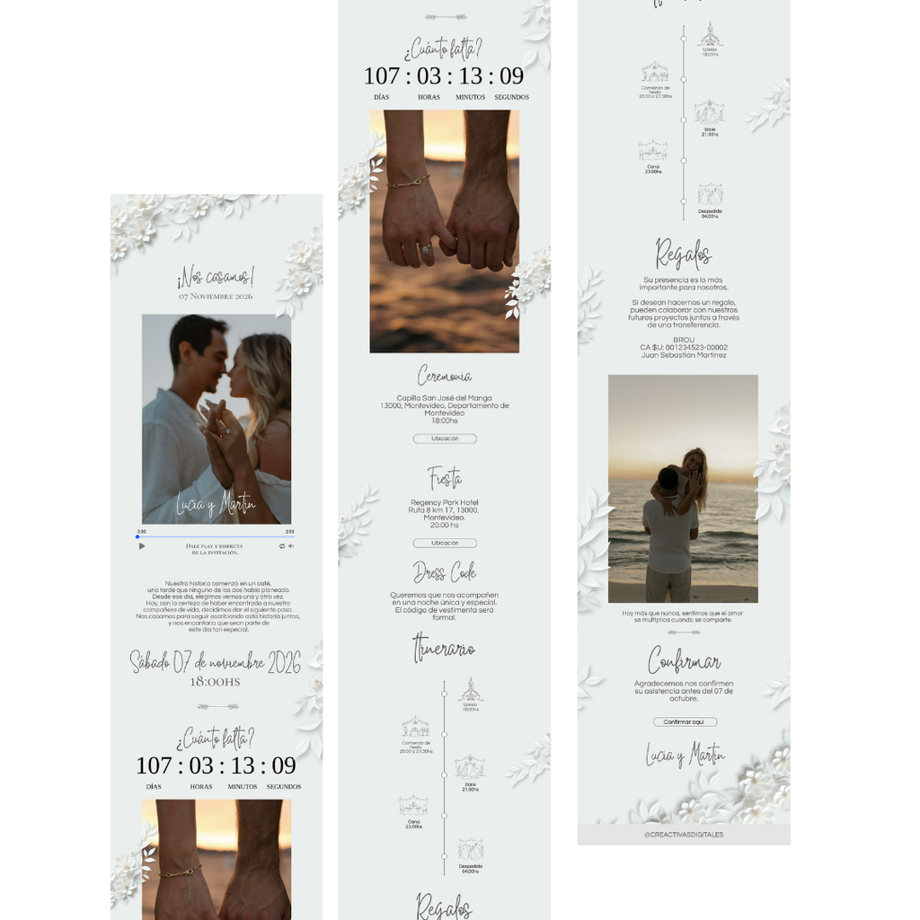 Invitación Digital para Casamiento Elegante | Modelo Alba