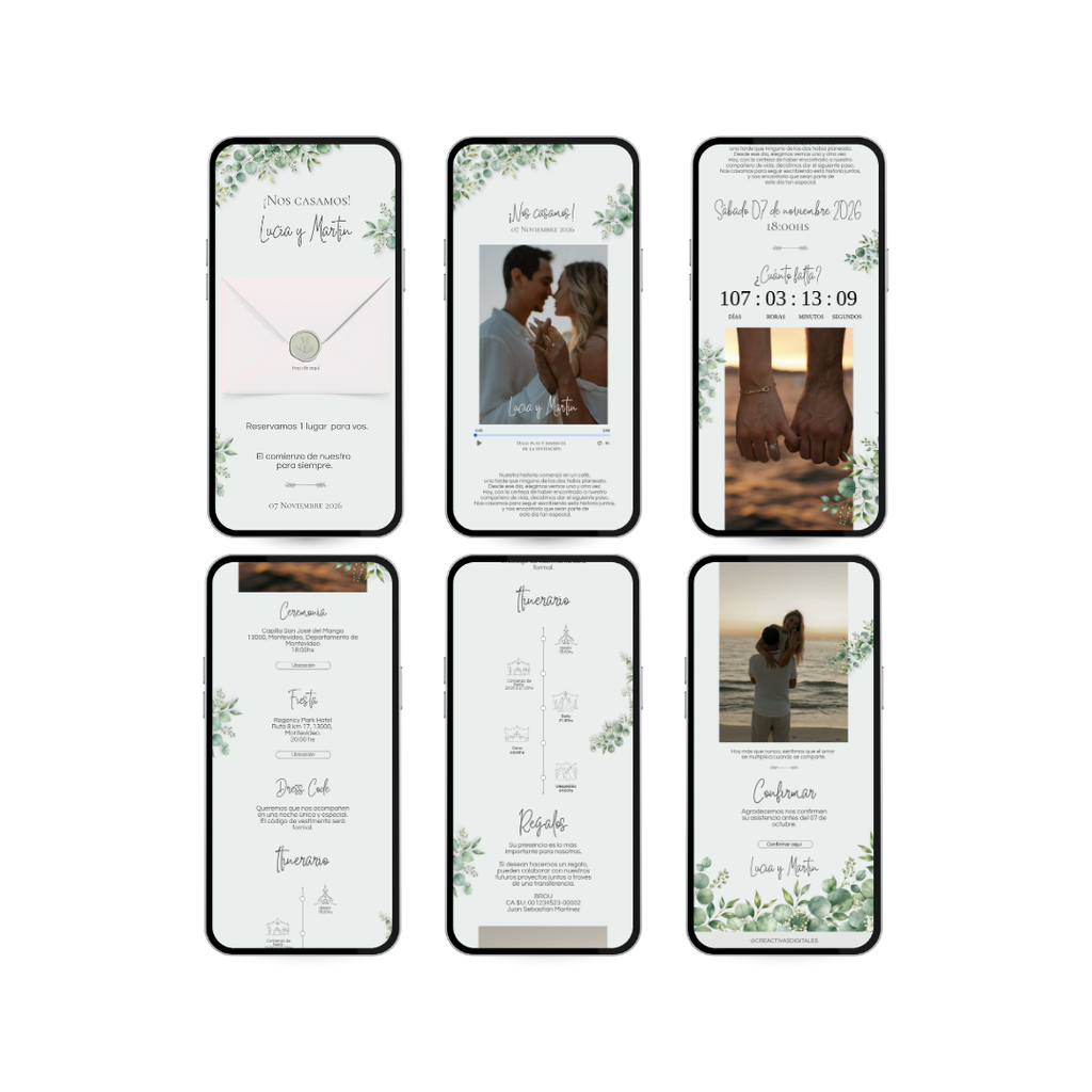 Invitación Digital para Casamiento Elegante | Modelo Alba