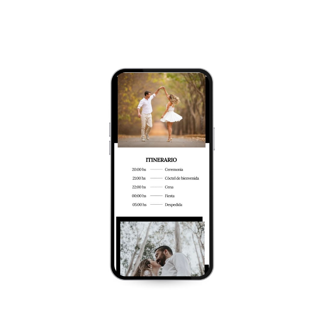 Invitación Digital Interactiva Vértice – Blanco & Negro