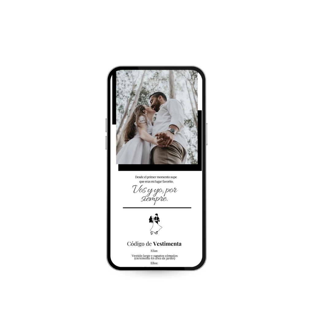 Invitación Digital Interactiva Vértice – Blanco & Negro