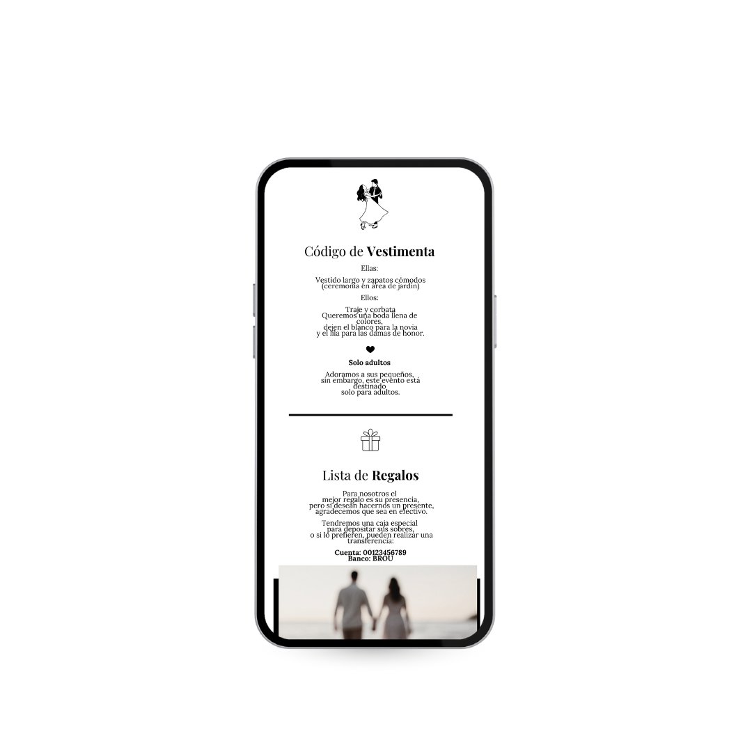 Invitación Digital Interactiva Vértice – Blanco & Negro