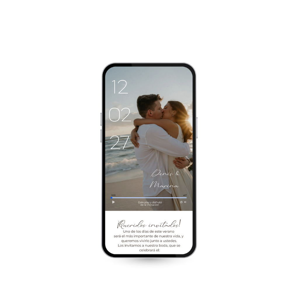 Invitación Digital para Boda Elegante Modelo Brisa | Creactivas