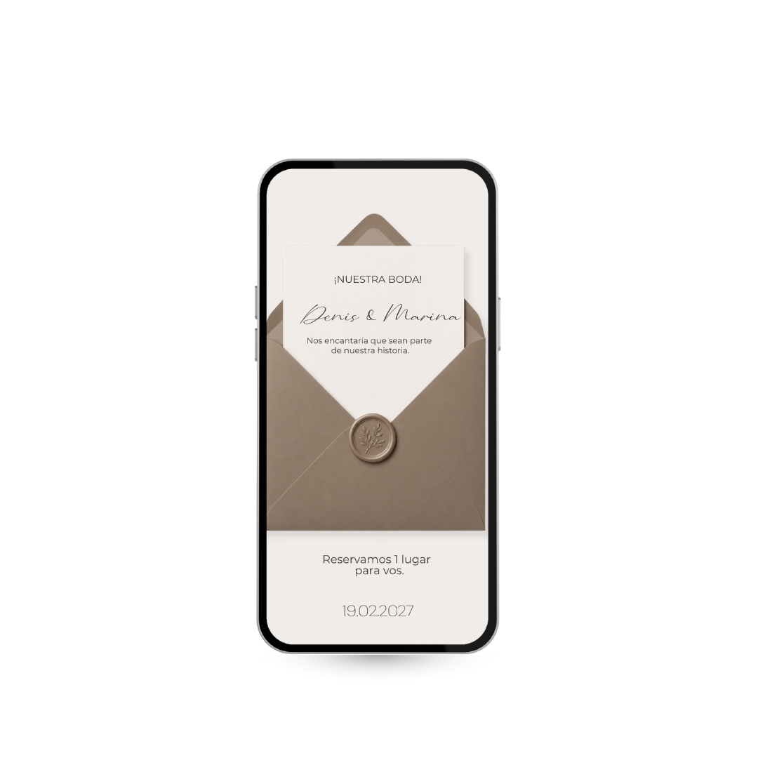 Invitación Digital para Boda Elegante Modelo Brisa | Creactivas