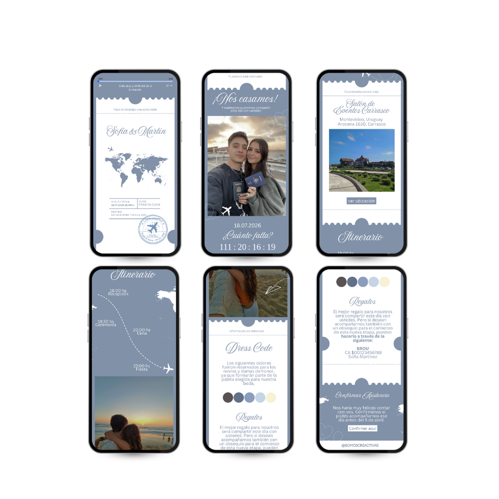 Invitación Digital Boarding Pass – Experiencia Premium.