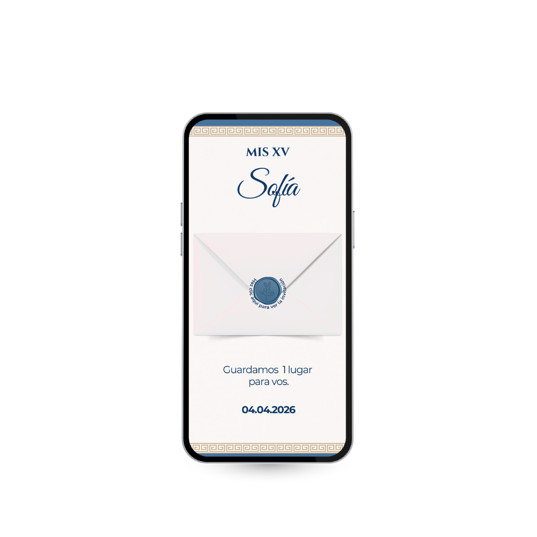 Invitación Digital Santorini – Experiencia Premium