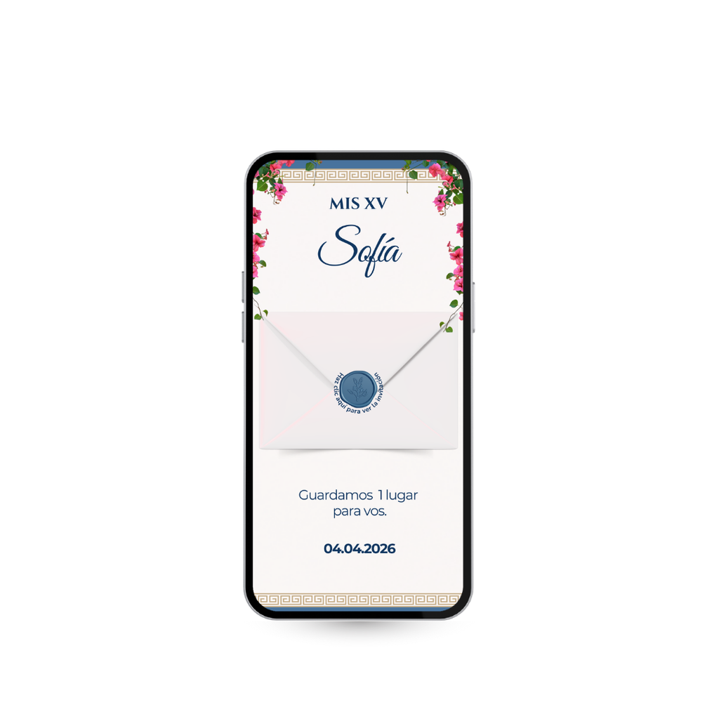 Invitación Digital Santorini Santa Rita – Experiencia Premium