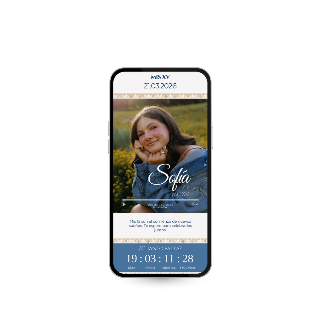 Invitación Digital Santorini – Experiencia Premium