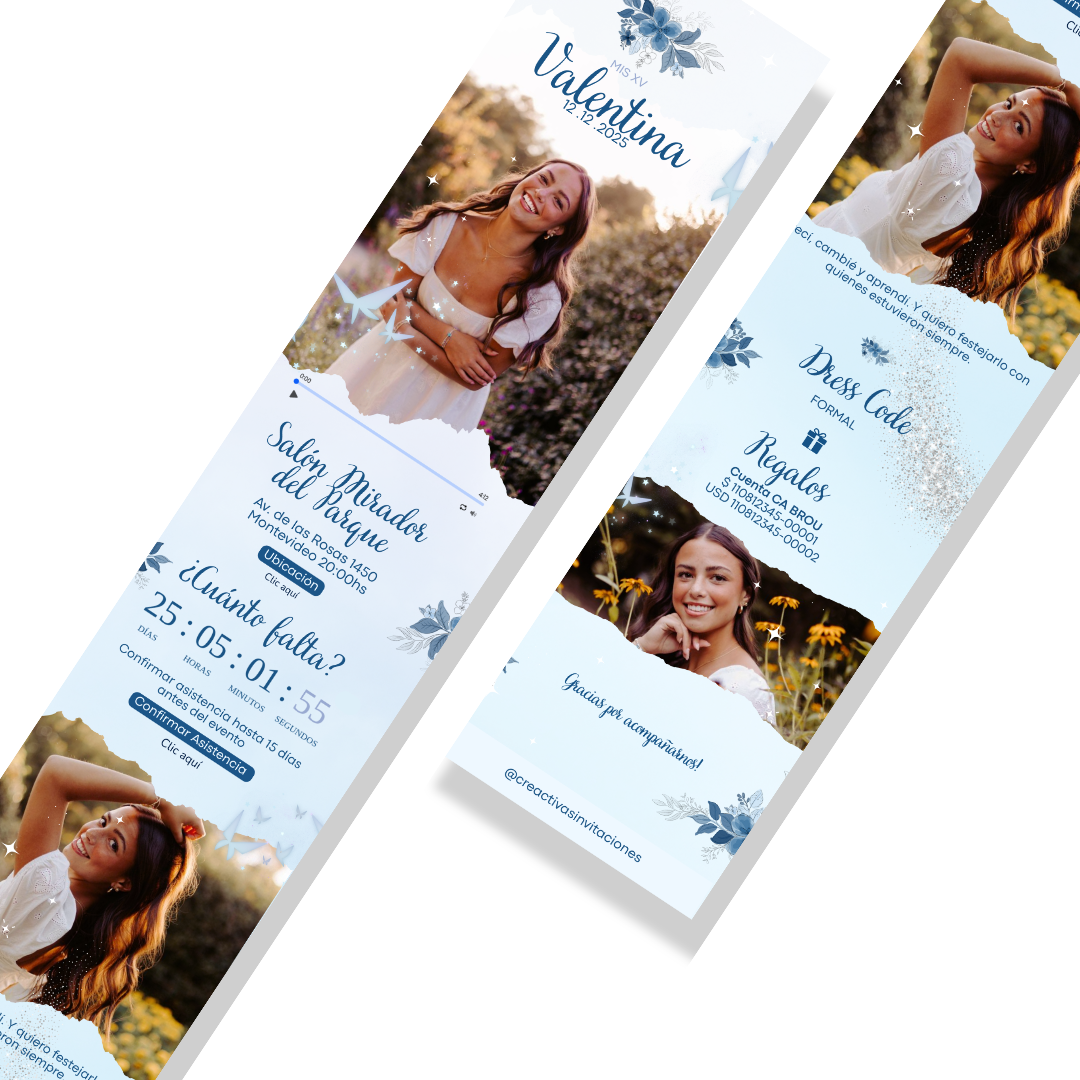 Invitación Digital Interactiva Cristal – XV Años