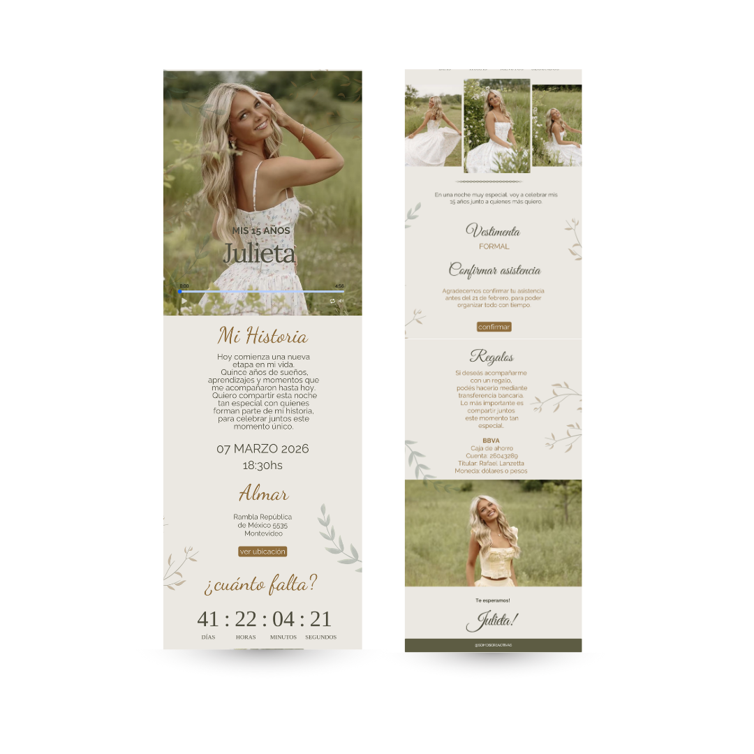 Invitación Digital de 15 Años – Lirio | Experiencia Premium