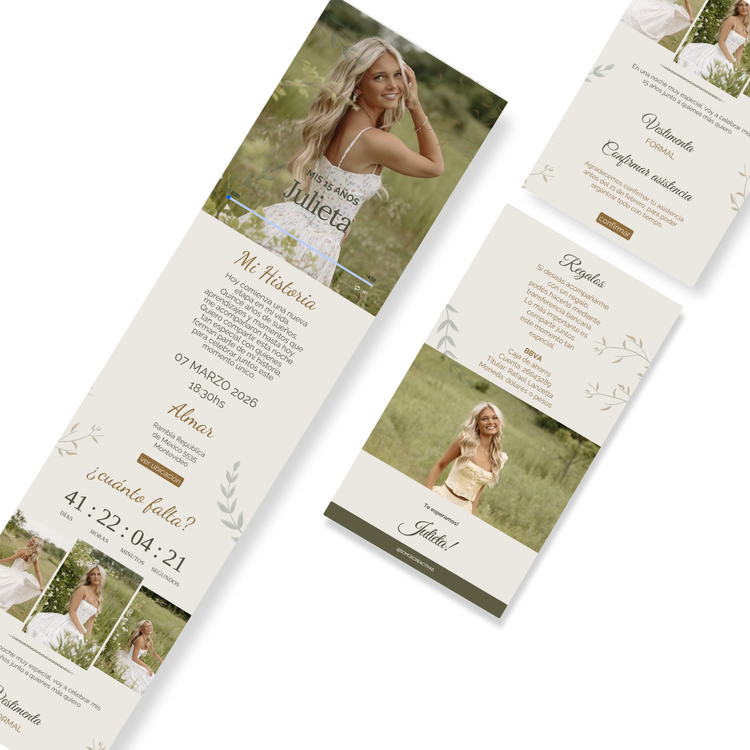 Invitación Digital de 15 Años – Lirio | Experiencia Premium