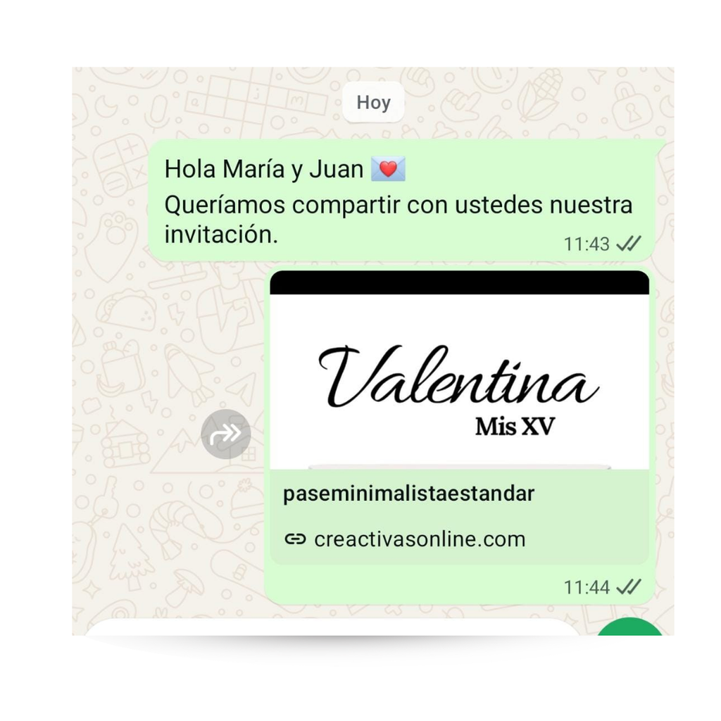 Invitación Digital Interactiva Minimalista – XV Años
