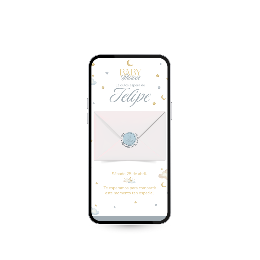 Invitación Digital Luna – Baby Shower