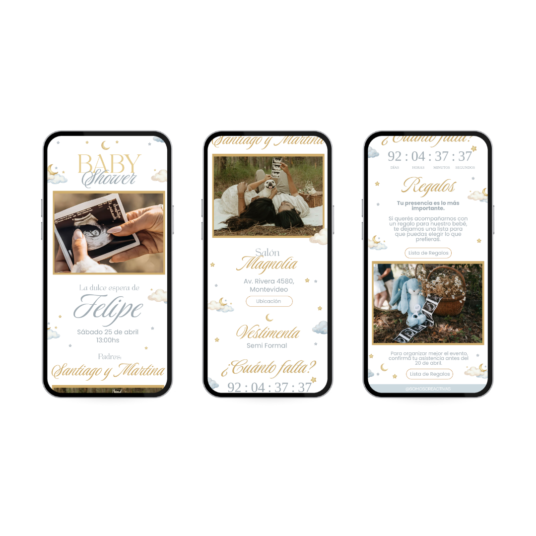 Invitación Digital Luna – Baby Shower