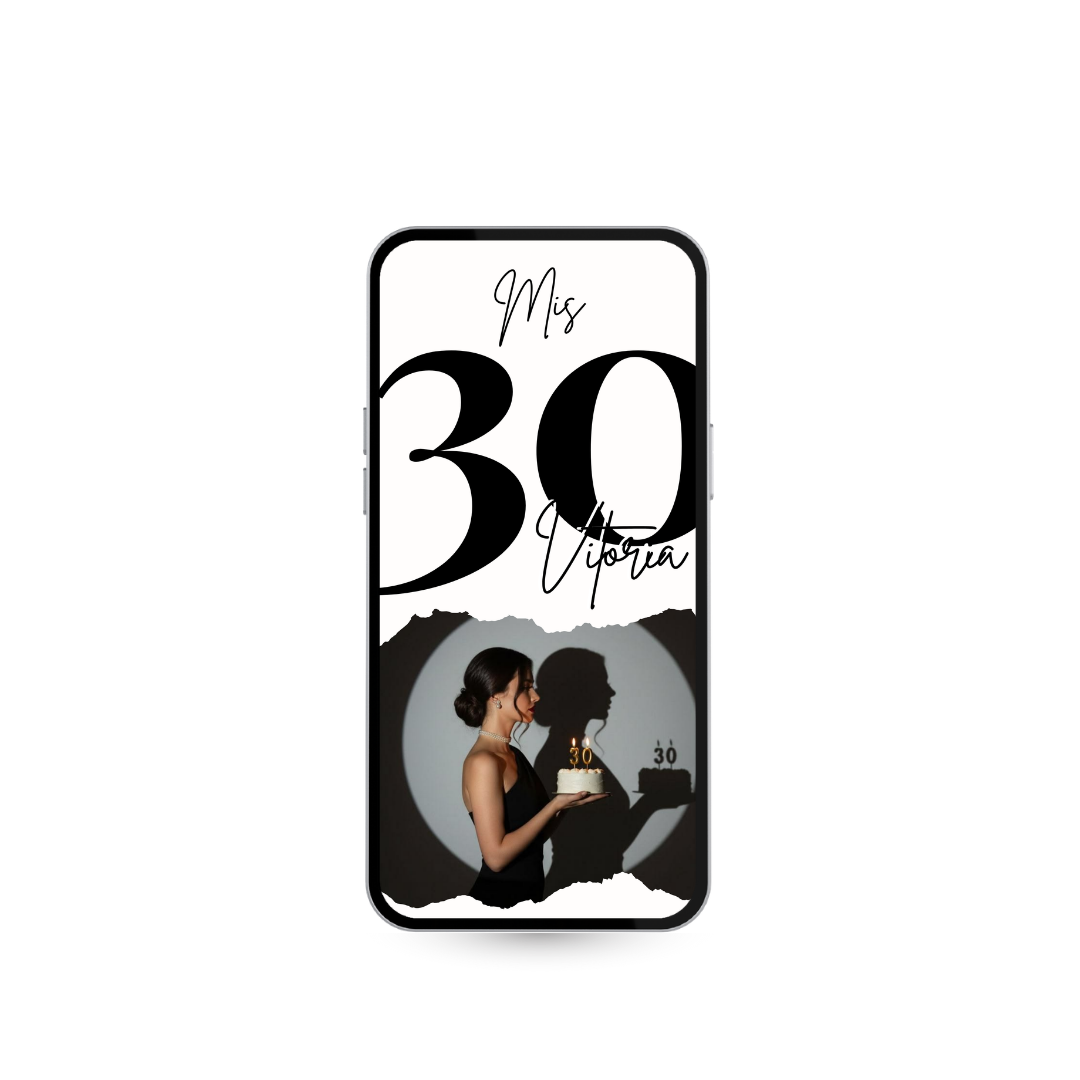 Invitación Digital 30 Años Milán | Elegante, Moderna y Personalizada