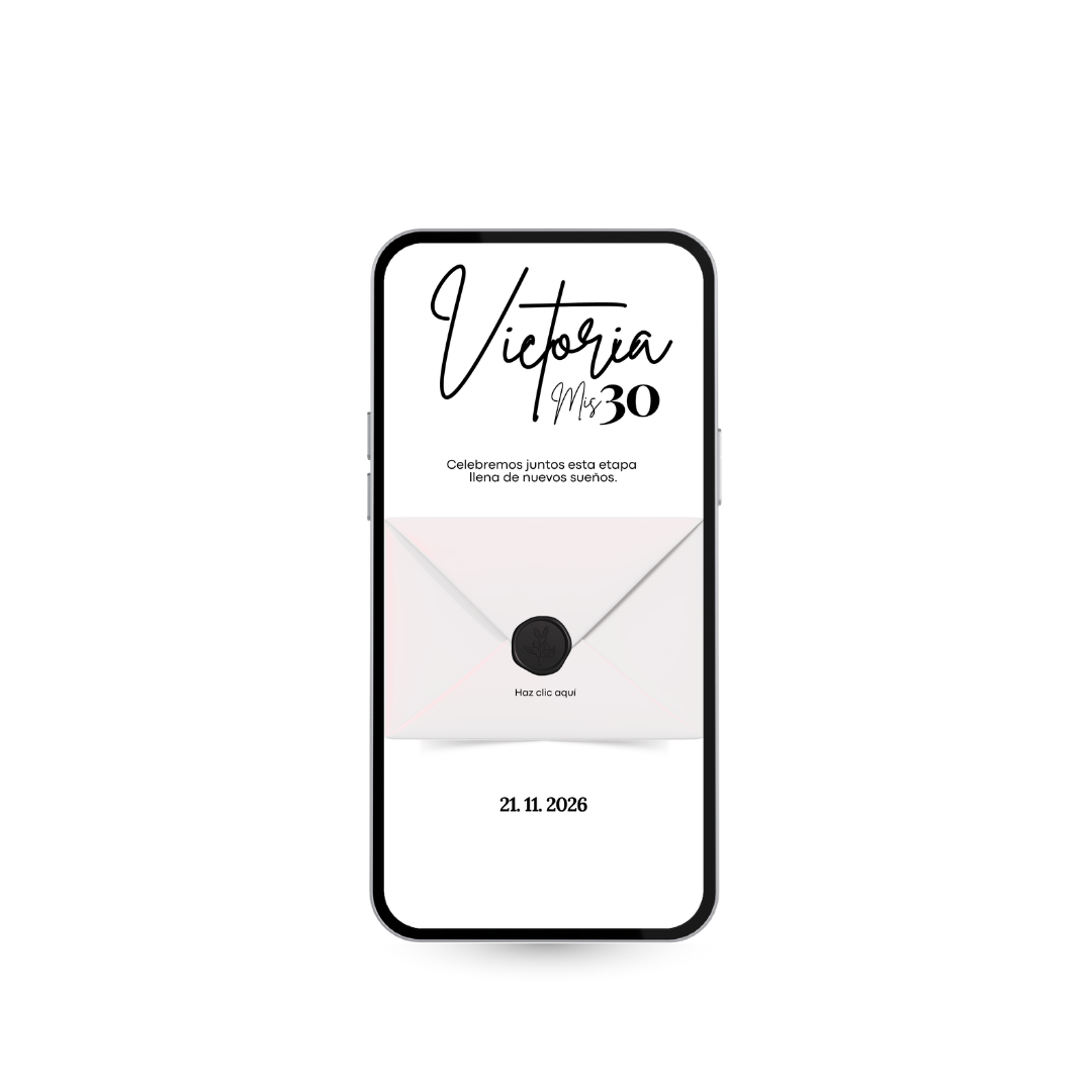 Invitación Digital 30 Años Milán | Elegante, Moderna y Personalizada