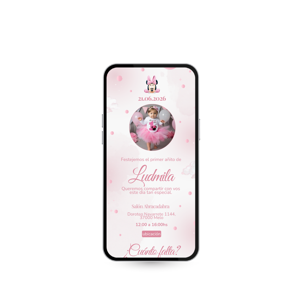 Invitación Digital Minnie – Experiencia Premium