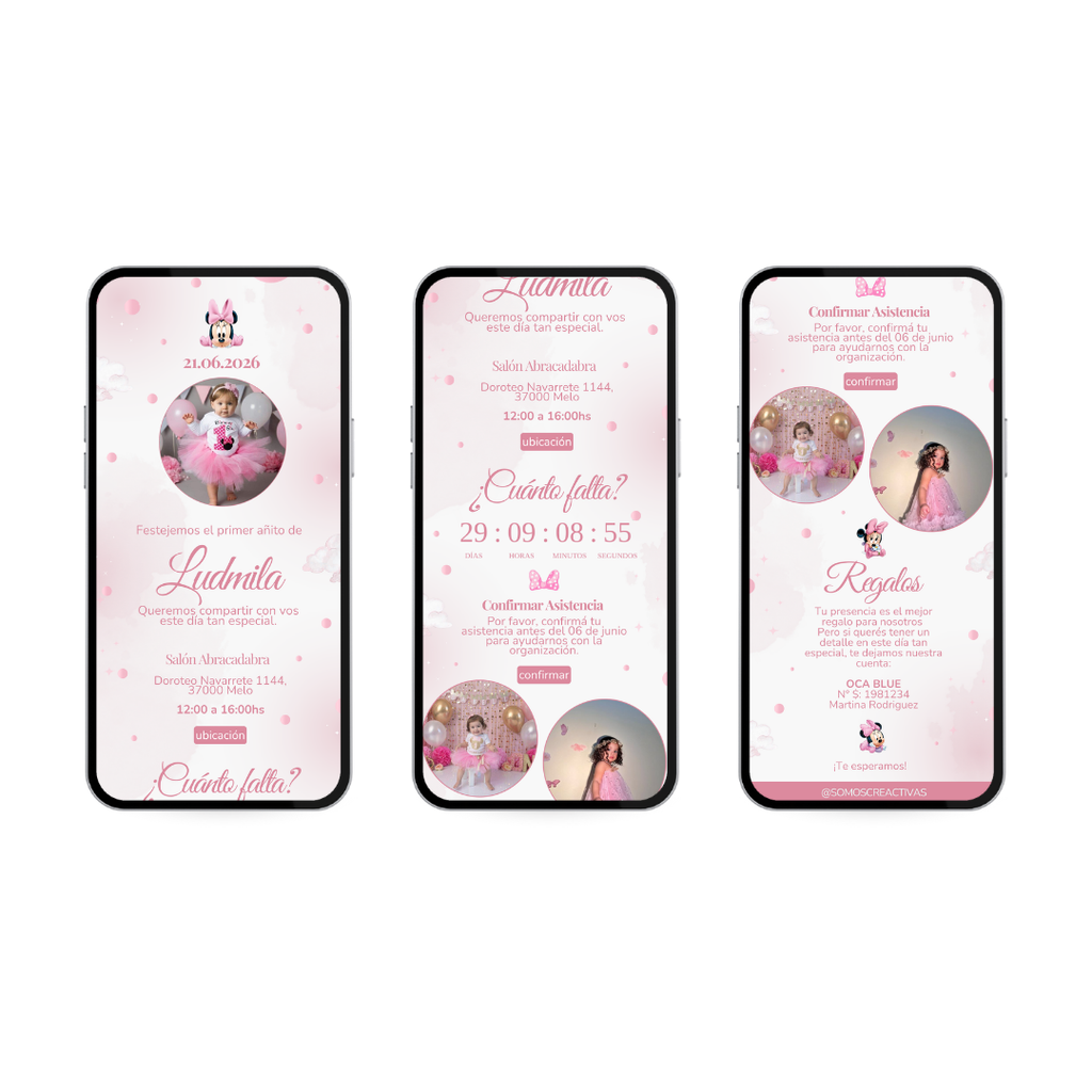 Invitación Digital Minnie – Experiencia Premium