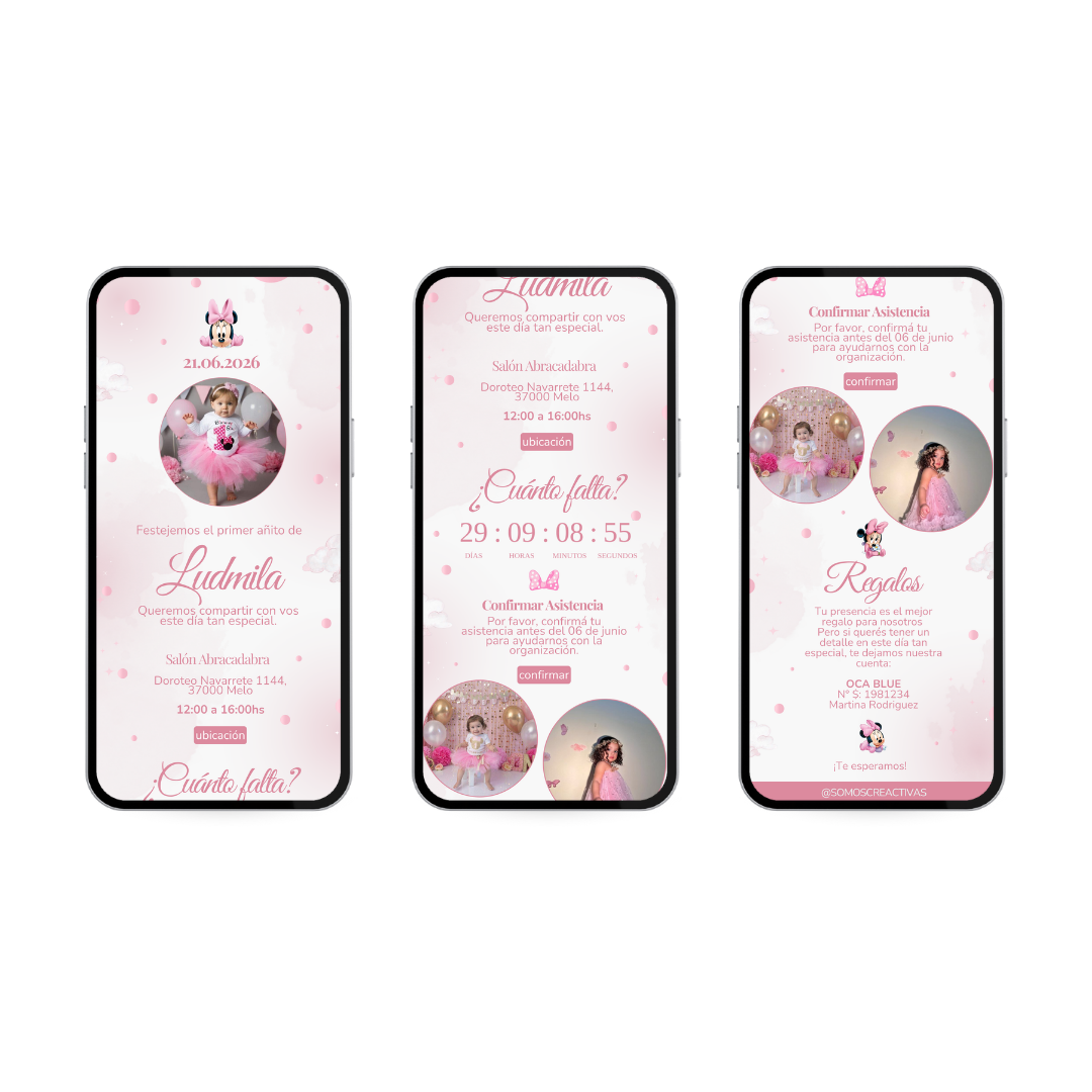 Invitación Digital Minnie – Experiencia Premium