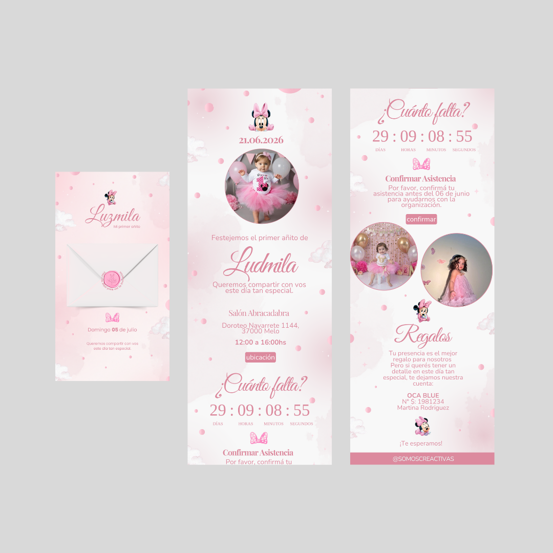 Invitación Digital Minnie – Experiencia Premium