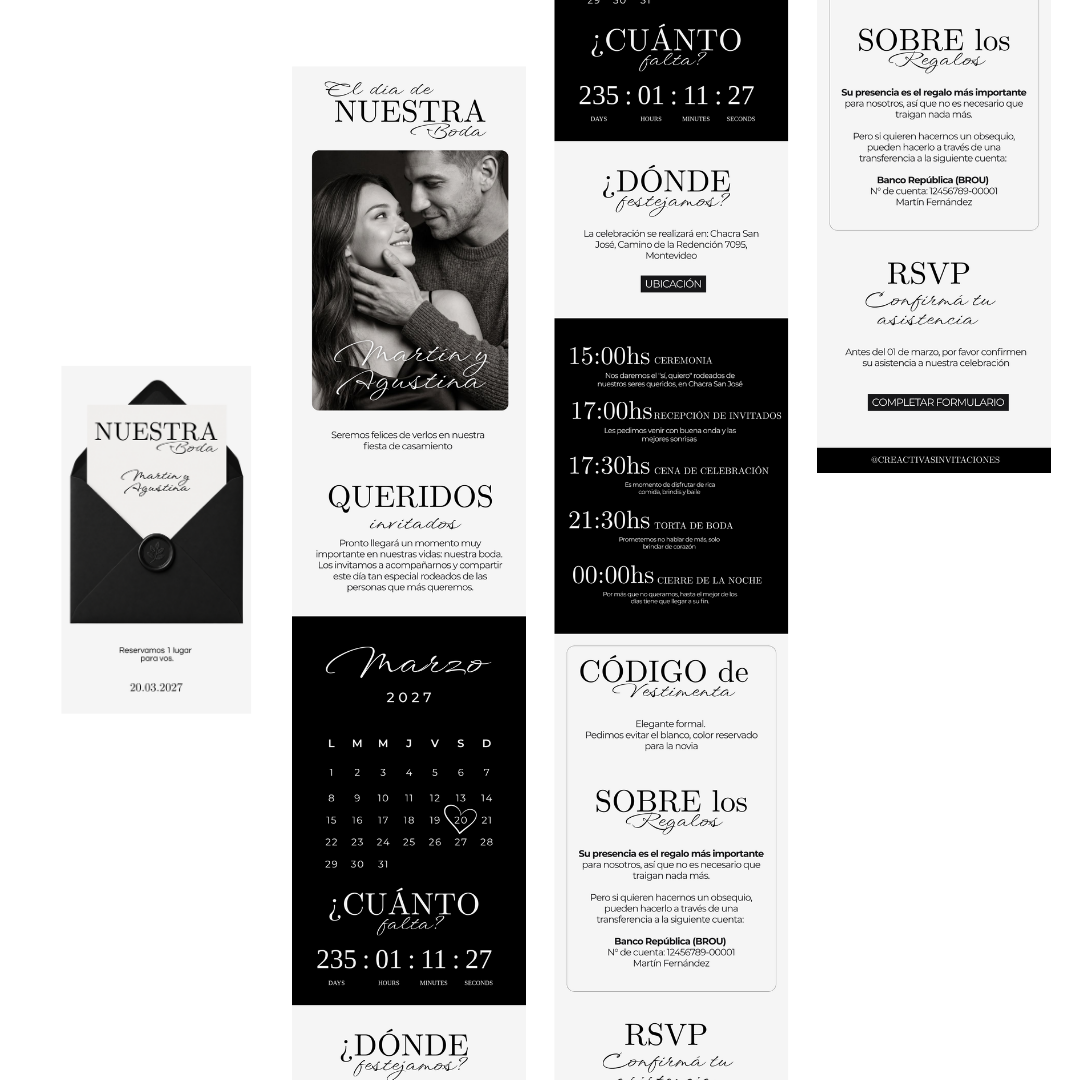 Invitación Digital para Boda Elegante Modelo Monet | Creactivas