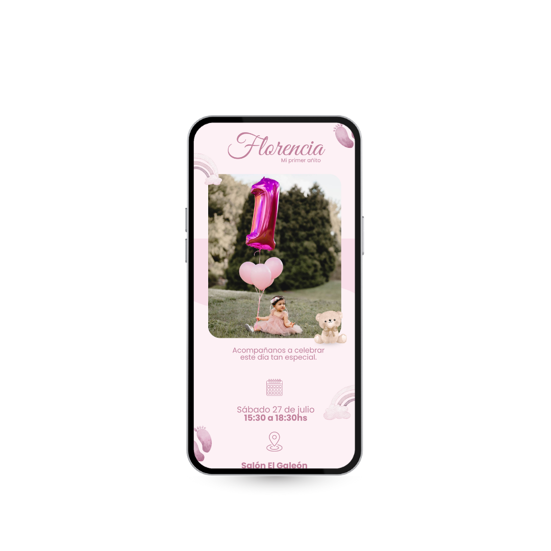 Invitación Digital Teddy Rosa – Experiencia Premium