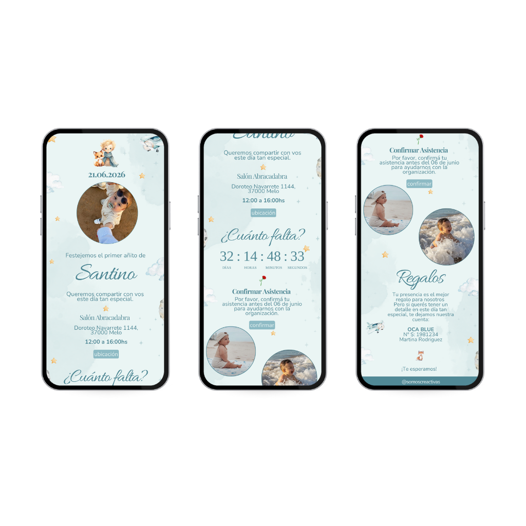Invitación Digital Principito – Experiencia Premium.