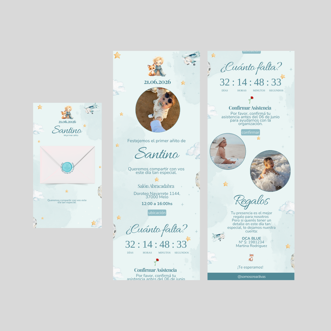 Invitación Digital Principito – Experiencia Premium.