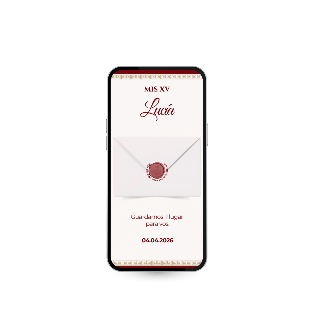 Invitación Digital Santorini Rojo – Experiencia Premium