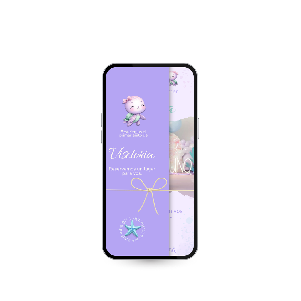 Invitación Sirena para Primer Año