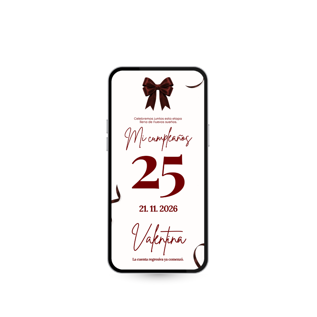 Invitación Digital Velvet | Invitación Web para Cumpleaños