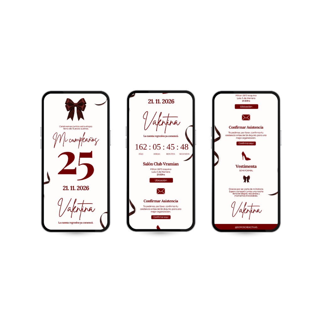 Invitación Digital Velvet | Invitación Web para Cumpleaños
