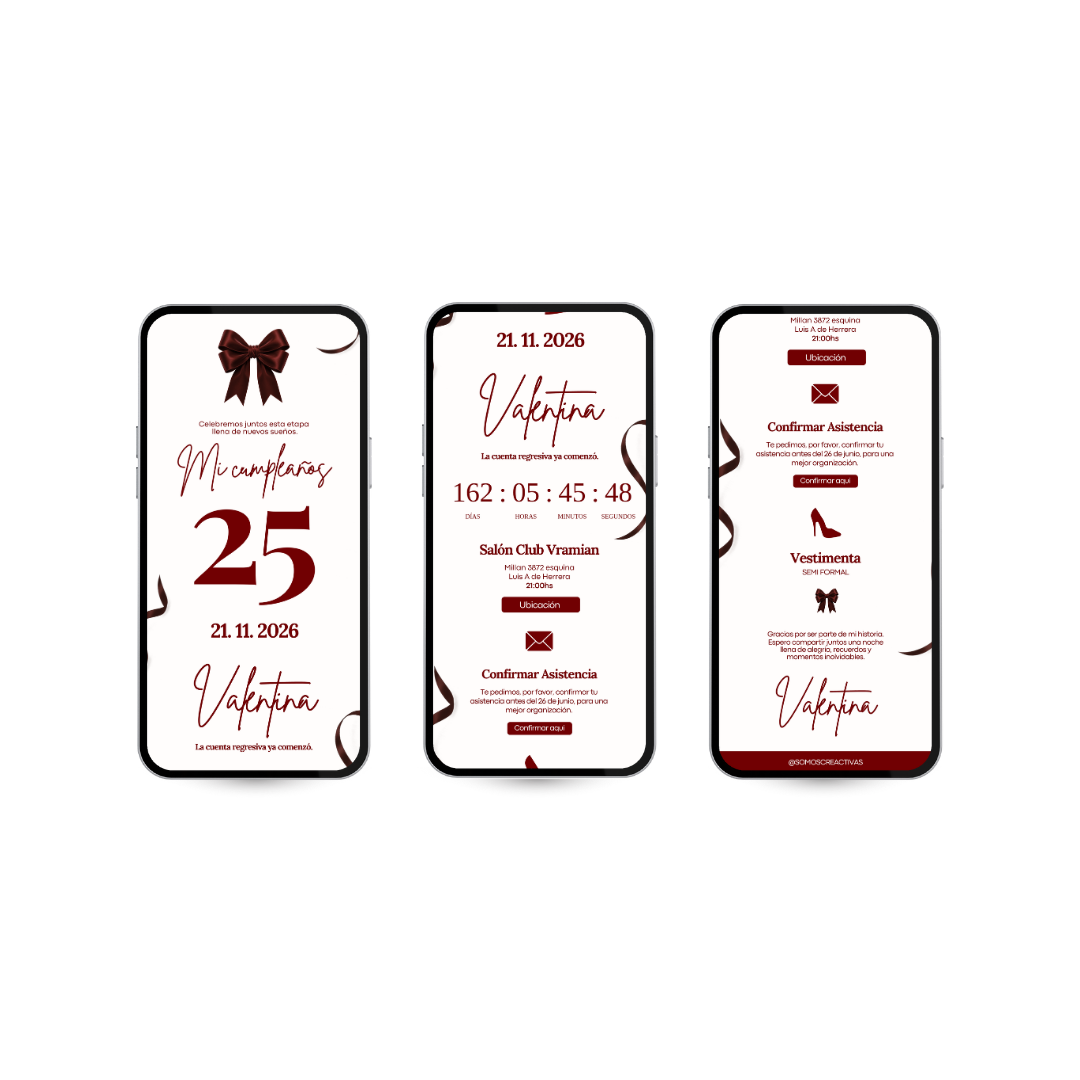 Invitación Digital Velvet | Invitación Web para Cumpleaños