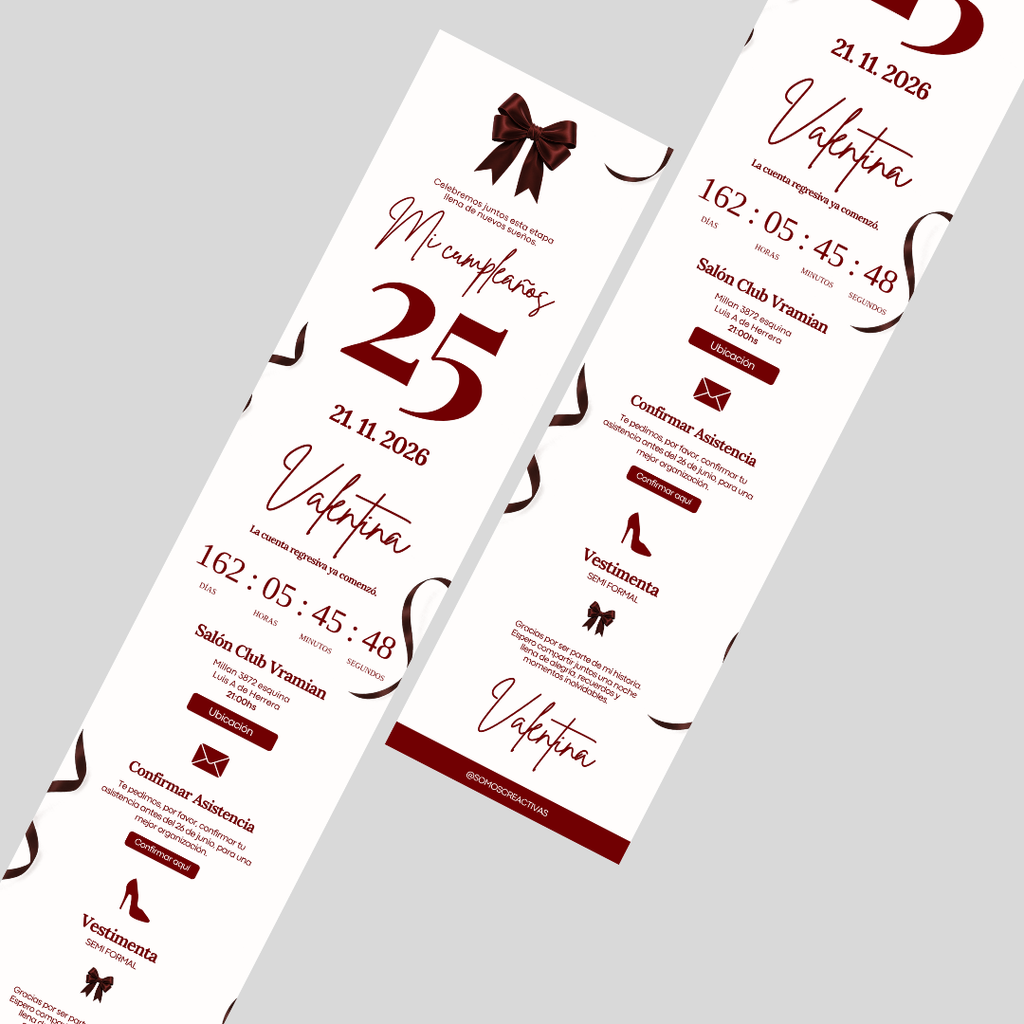 Invitación Digital Velvet | Invitación Web para Cumpleaños