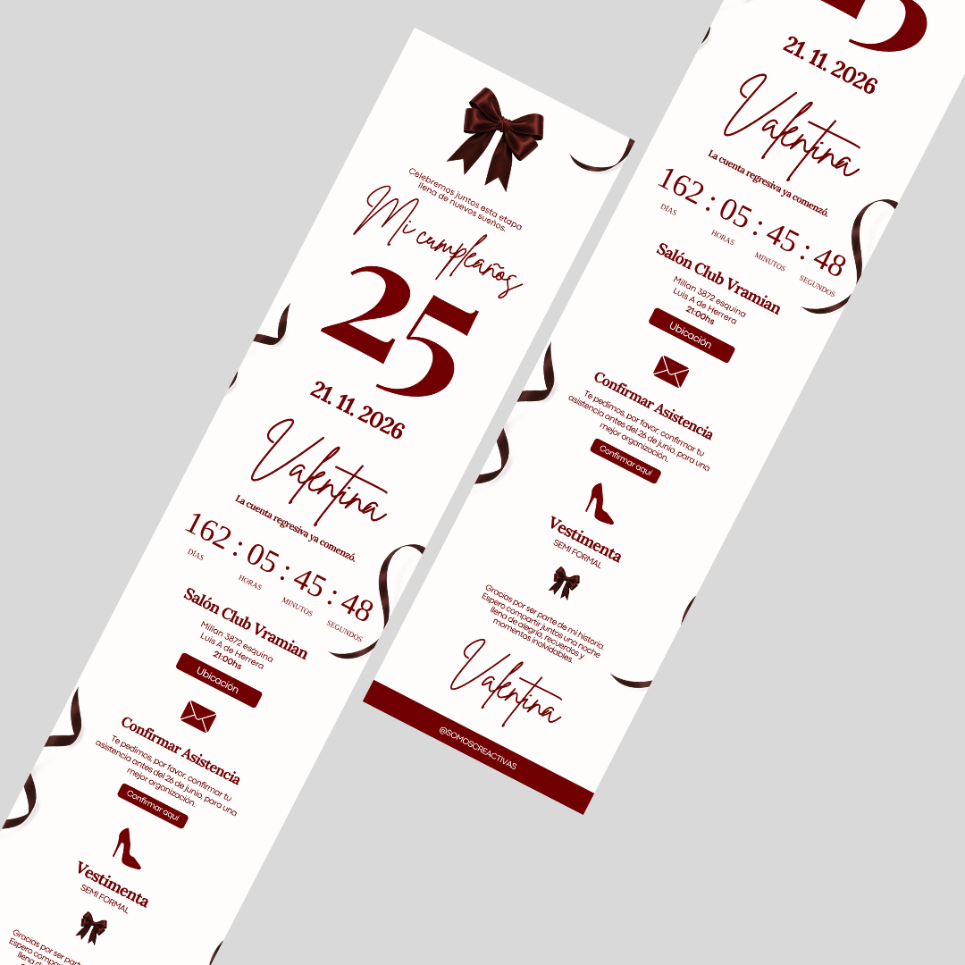 Invitación Digital Velvet | Invitación Web para Cumpleaños