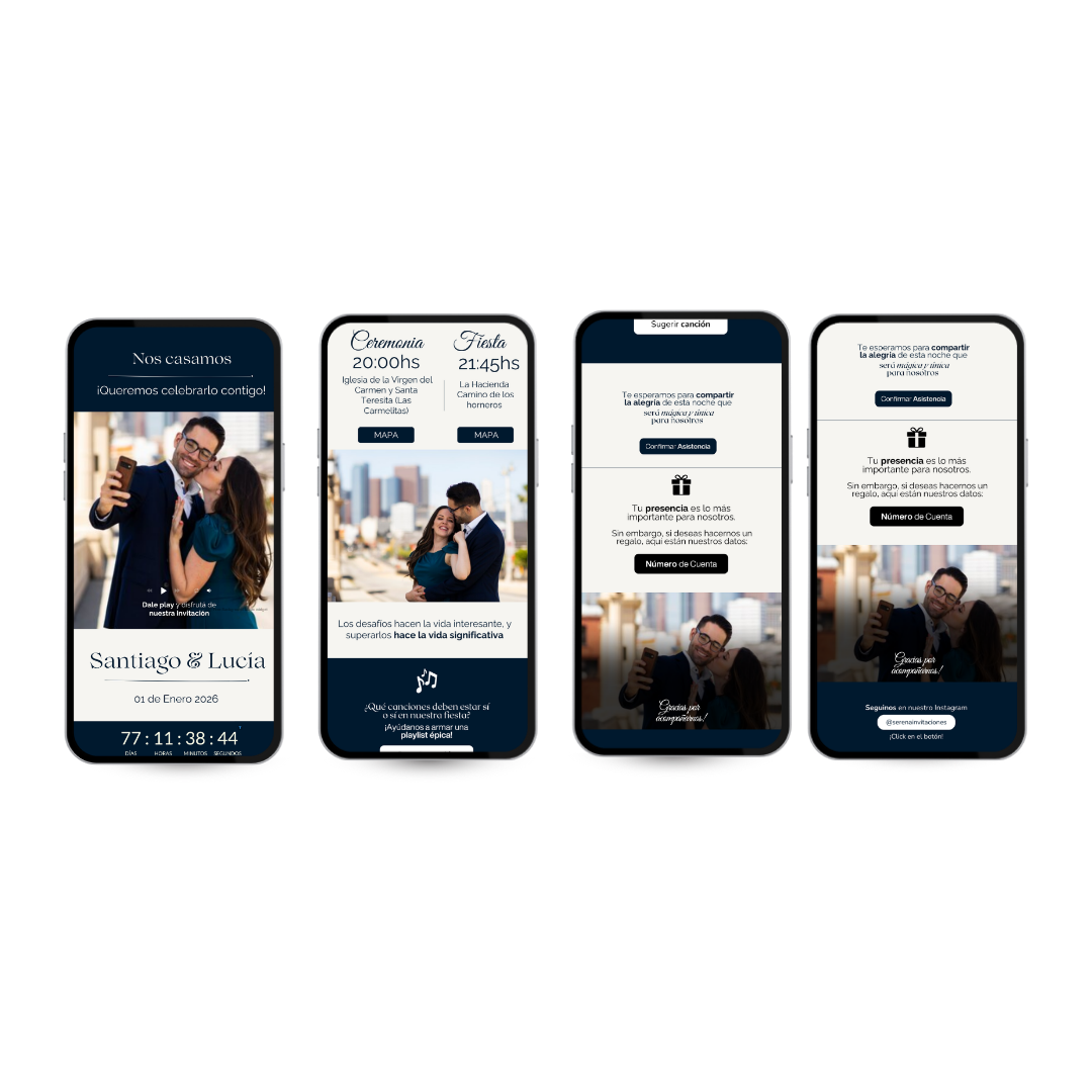 Invitación digital Premium – Azul