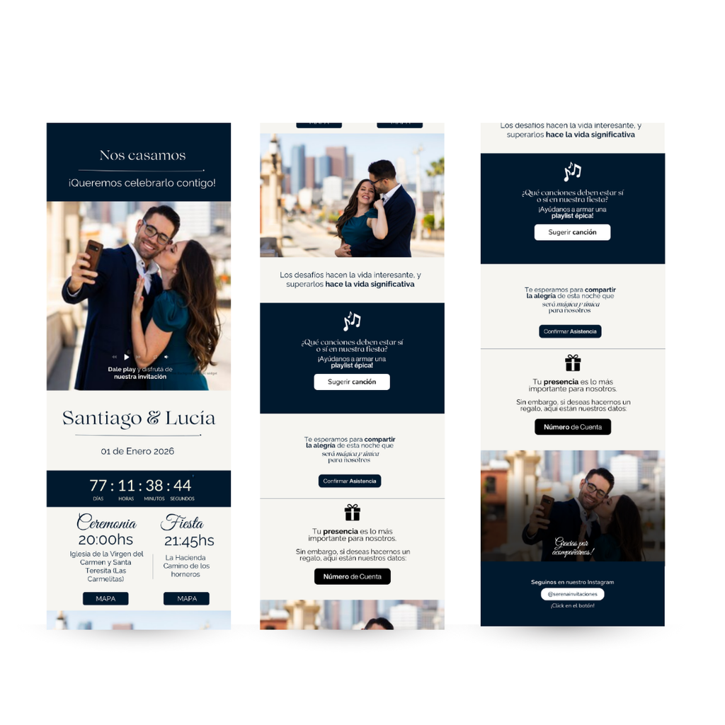 Invitación digital Premium – Azul