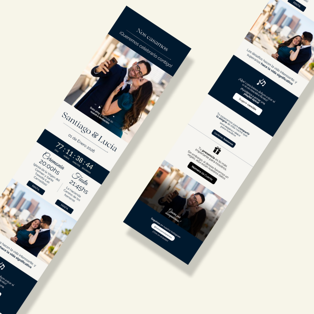 Invitación digital Premium – Azul