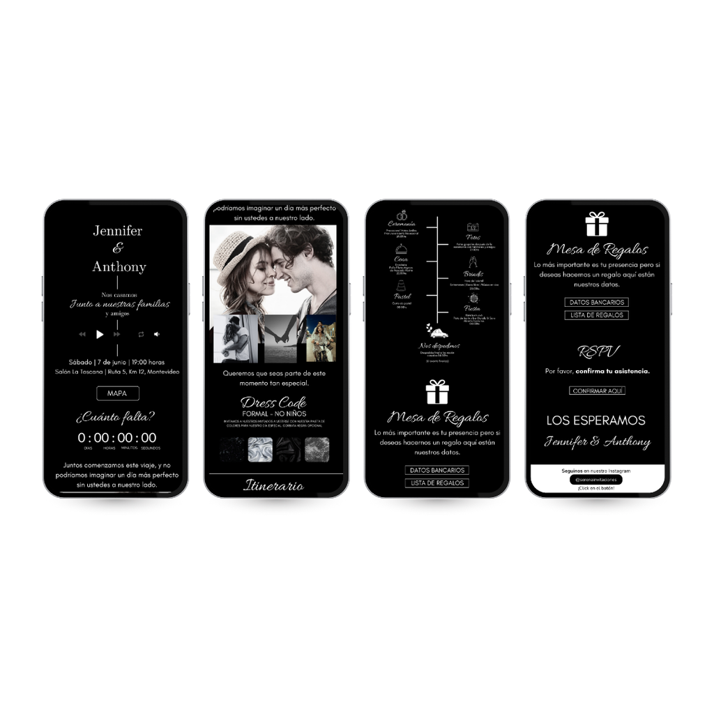 Invitación digital Premium – Noir